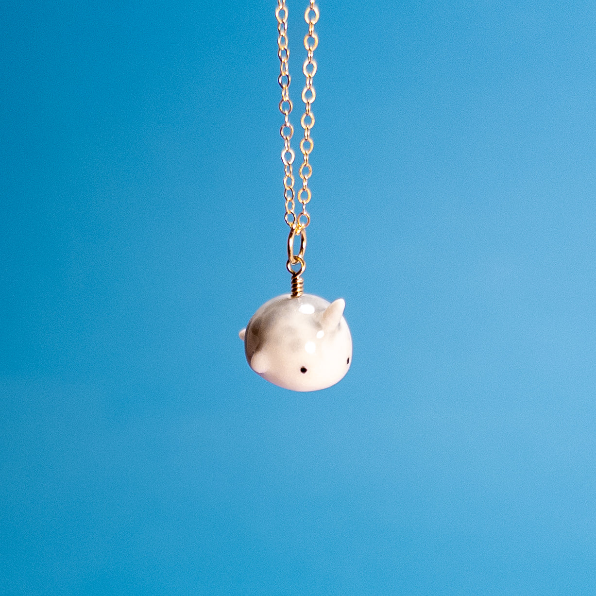 Narwhal Porcelain Charm